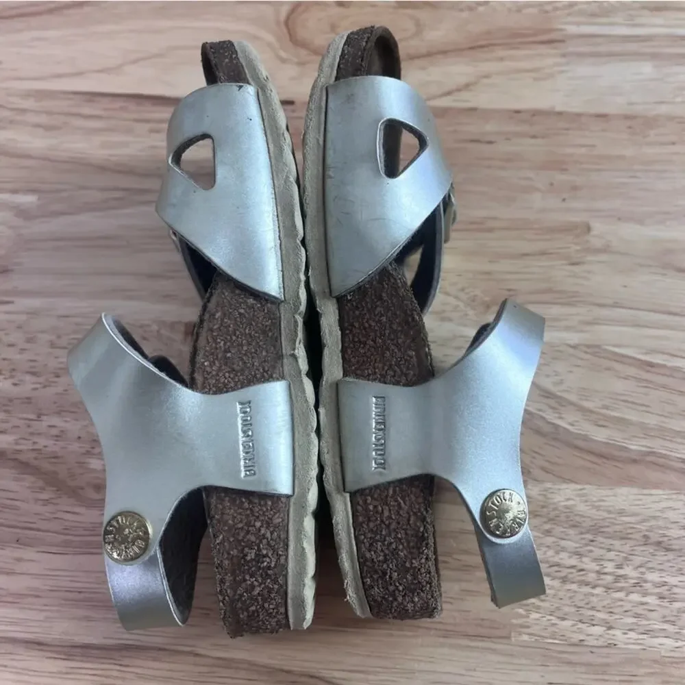 Birkenstock Kids Sandal Size 27 9-9.5 Electric Metallic GOLD